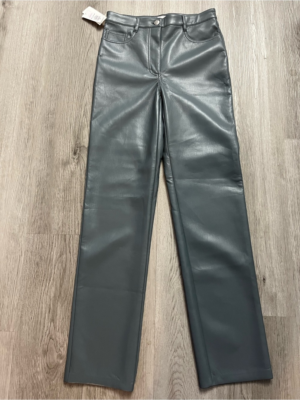 420–NWT Wilfred Faux Leather Straight-Leg Pants in Shadow Blue
